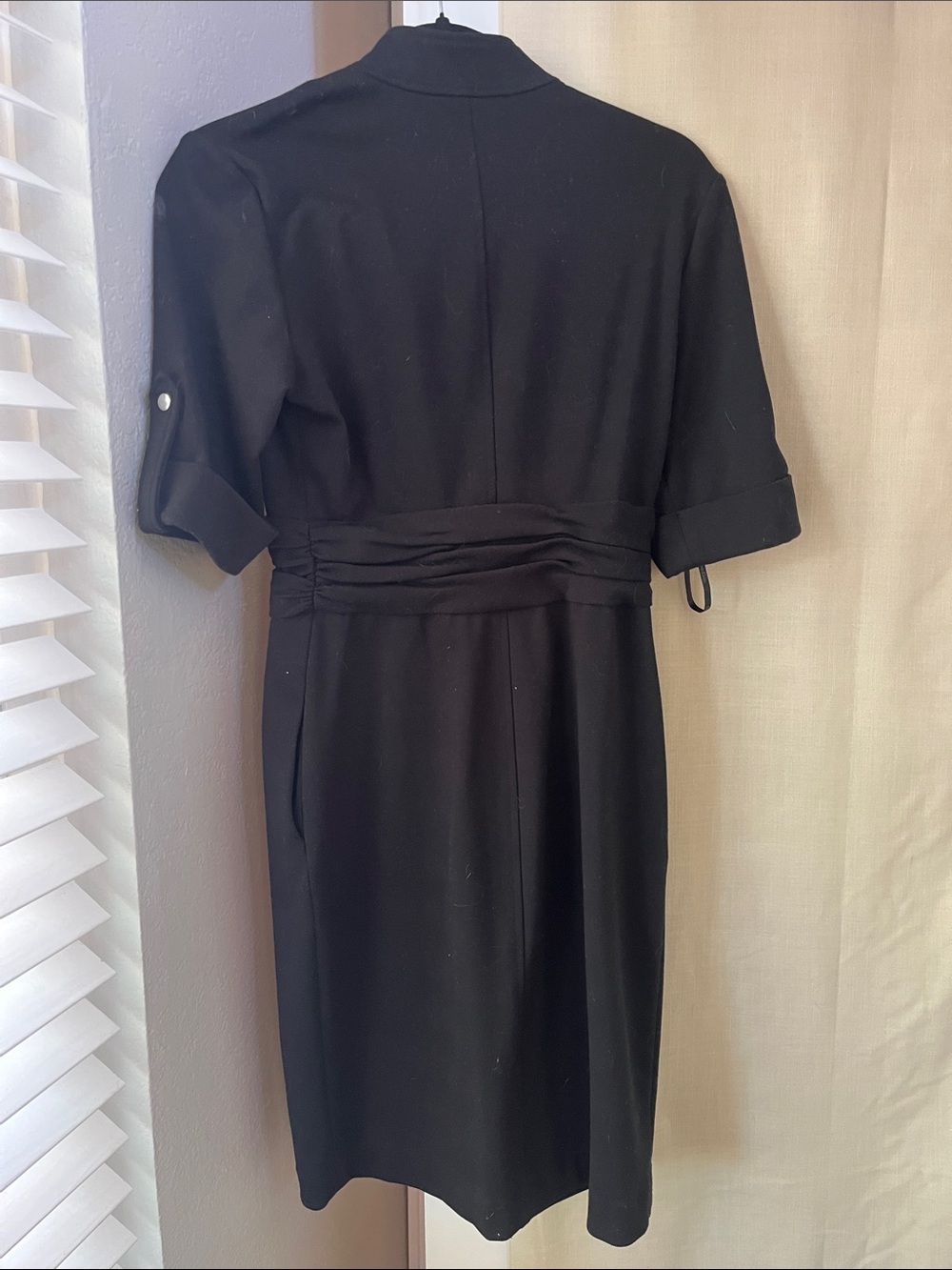 Calvin Klein Black Button-Front Midi Dress - Picture 3 of 3